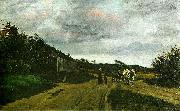 karl madsen pi rump med sit studekoretoj forbi plantagen ved lille rolighed iskagen oil painting